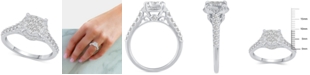 Macy's Diamond Cluster Engagement Ring (3/4 ct. t.w.) in 14k White Gold